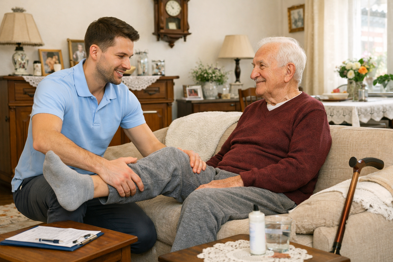 Ošetřovatel s klientem